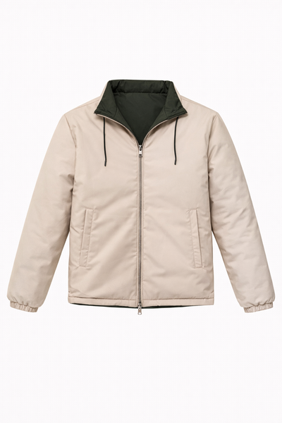 Royal Coat Dubbelzijdig Beige/Army Green