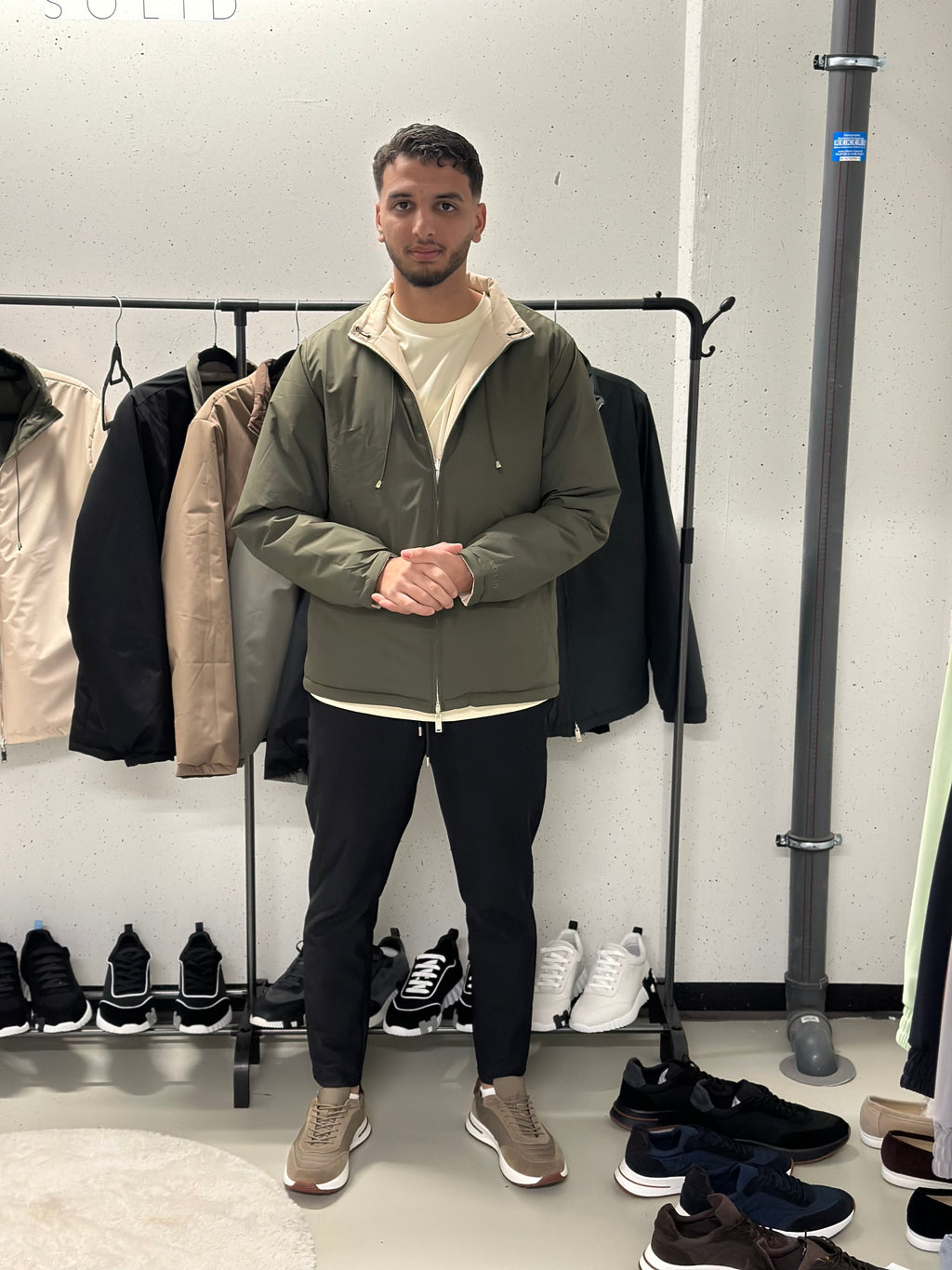 Royal Coat Dubbelzijdig Beige/Army Green