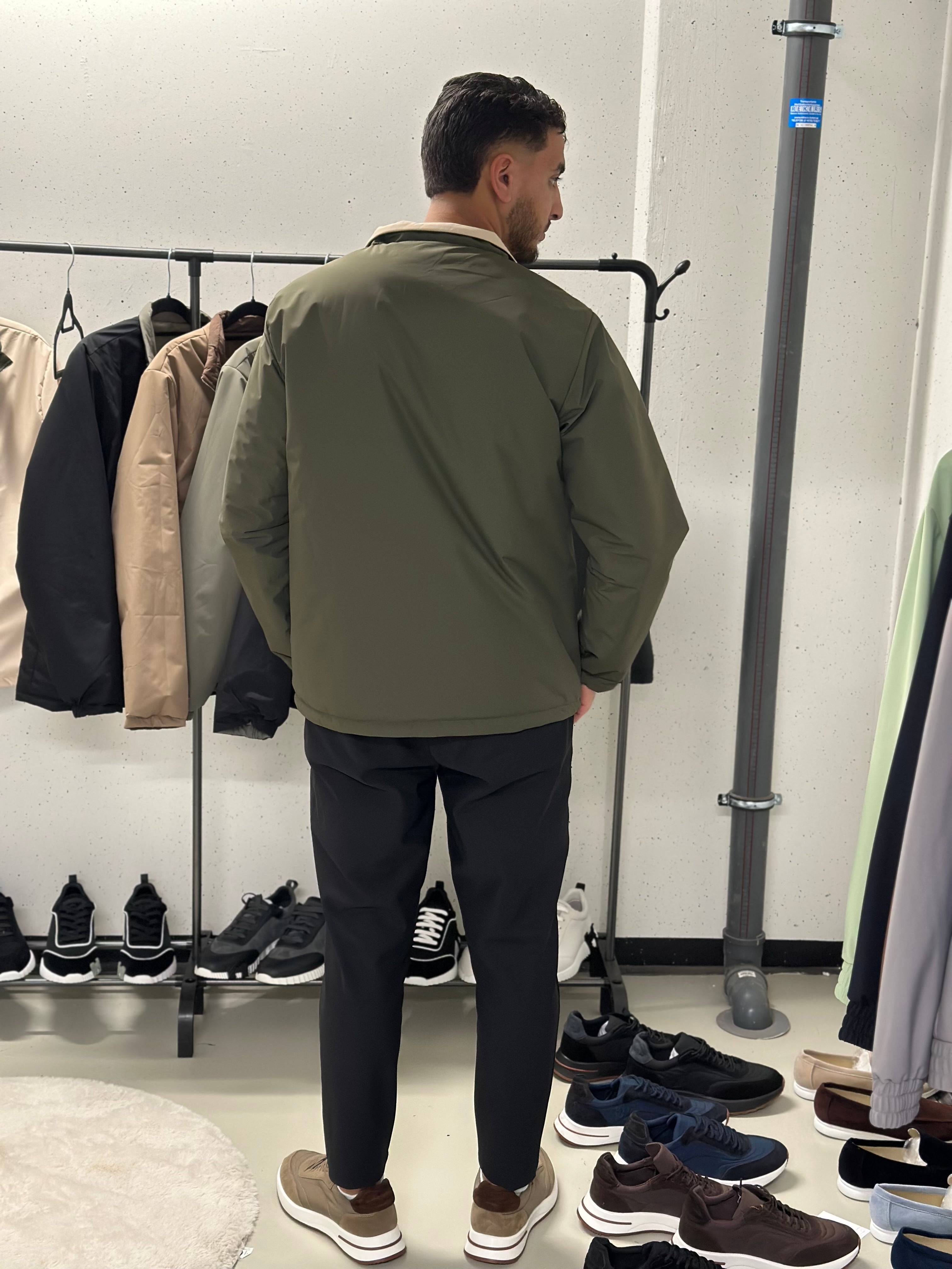 Royal Coat Dubbelzijdig Beige/Army Green