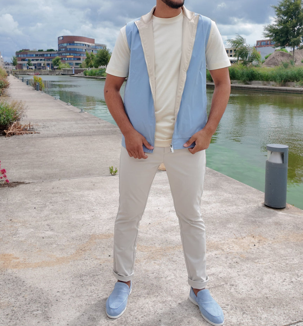 Imperium Gilet Blauw Wit