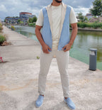 Imperium Gilet Blauw Wit