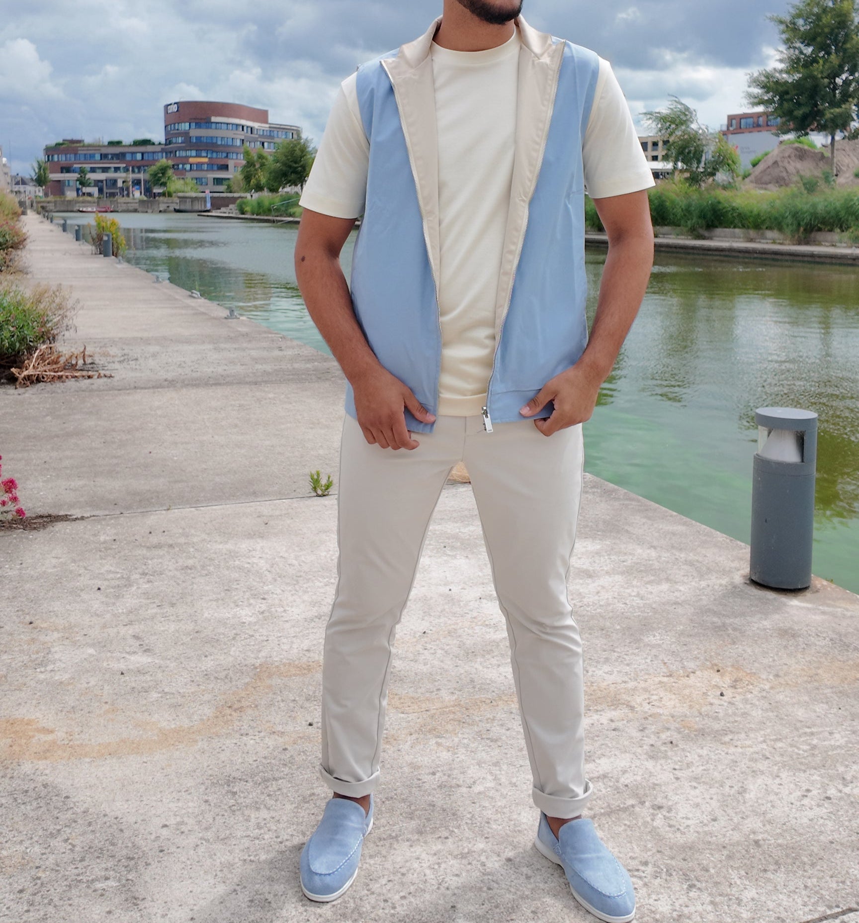 Imperium Gilet Blauw Wit